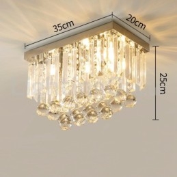 Luminárias de teto de cristal quadradas contemporâneas embutidas