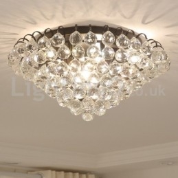 Luminárias de teto redondas de cristal contemporâneas de 30 cm e 55 cm embutidas