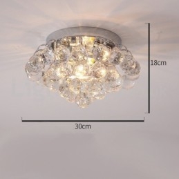 Luminárias de teto redondas de cristal contemporâneas de 30 cm e 55 cm embutidas
