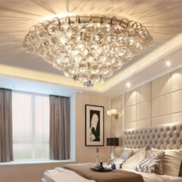 Luminárias de teto redondas de cristal contemporâneas de 30 cm e 55 cm embutidas