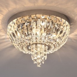 Luminárias de teto de cristal redondas requintadas contemporâneas e embutidas