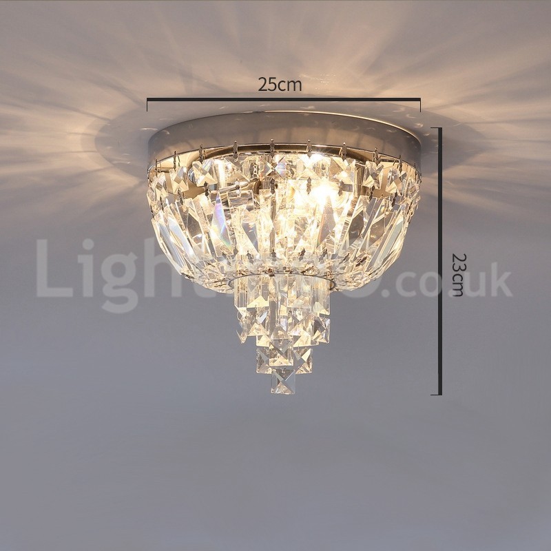 Luminárias de teto de cristal redondas requintadas contemporâneas e embutidas