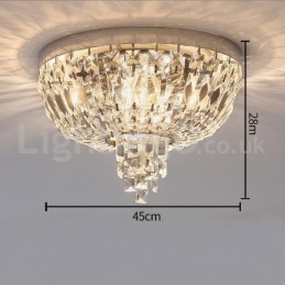 Luminárias de teto de cristal redondas requintadas contemporâneas e embutidas