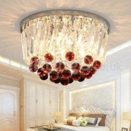 Luminárias de teto de cristal redondas contemporâneas embutidas