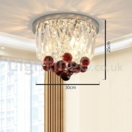 Luminárias de teto de cristal redondas contemporâneas embutidas