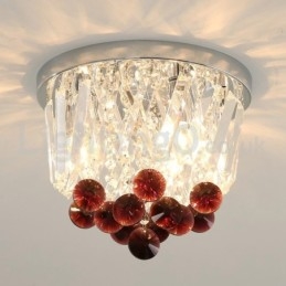 Luminárias de teto de cristal redondas contemporâneas embutidas