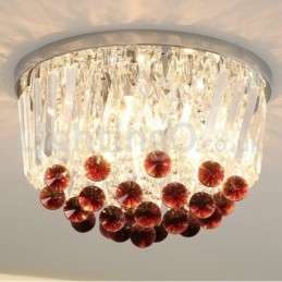 Luminárias de teto de cristal redondas contemporâneas embutidas