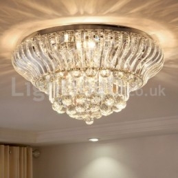 Luminárias de teto de cristal redondas, modernas e contemporâneas, de 38 cm e 57 cm