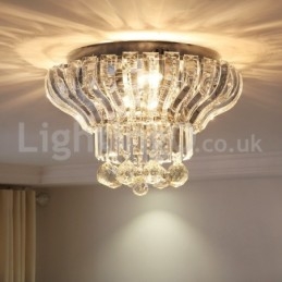 Luminárias de teto de cristal redondas, modernas e contemporâneas, de 38 cm e 57 cm