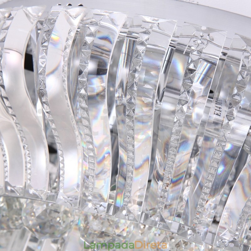 Luminárias de teto de cristal redondas, modernas e contemporâneas, de 38 cm e 57 cm
