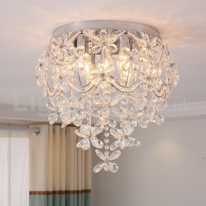 Modern Fashion 48CM Rodada Montagem Embutida Cristal Luzes de Teto