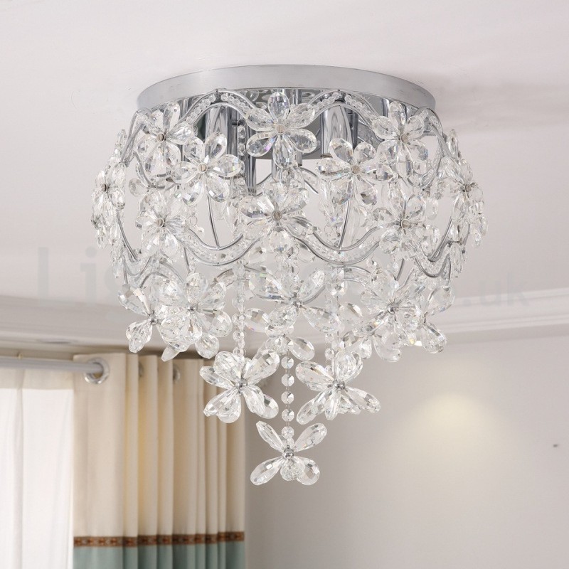 Modern Fashion 48CM Rodada Montagem Embutida Cristal Luzes de Teto