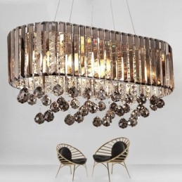 Lustre de cristal retangular de luxo acessível