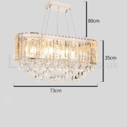 Lustre de cristal retangular de luxo acessível