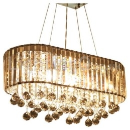 Lustre de cristal retangular de luxo acessível
