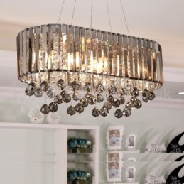 Lustre de cristal retangular de luxo acessível