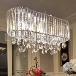 Lustre de cristal retangular de luxo acessível