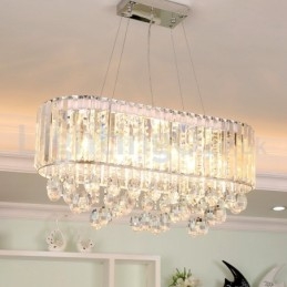 Lustre de cristal retangular de luxo acessível