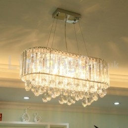Lustre de cristal retangular de luxo acessível