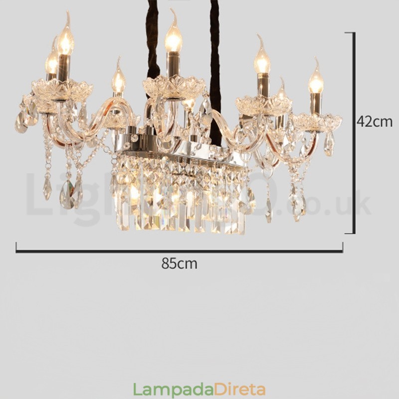 Lustre de cristal de vela criativo contemporâneo