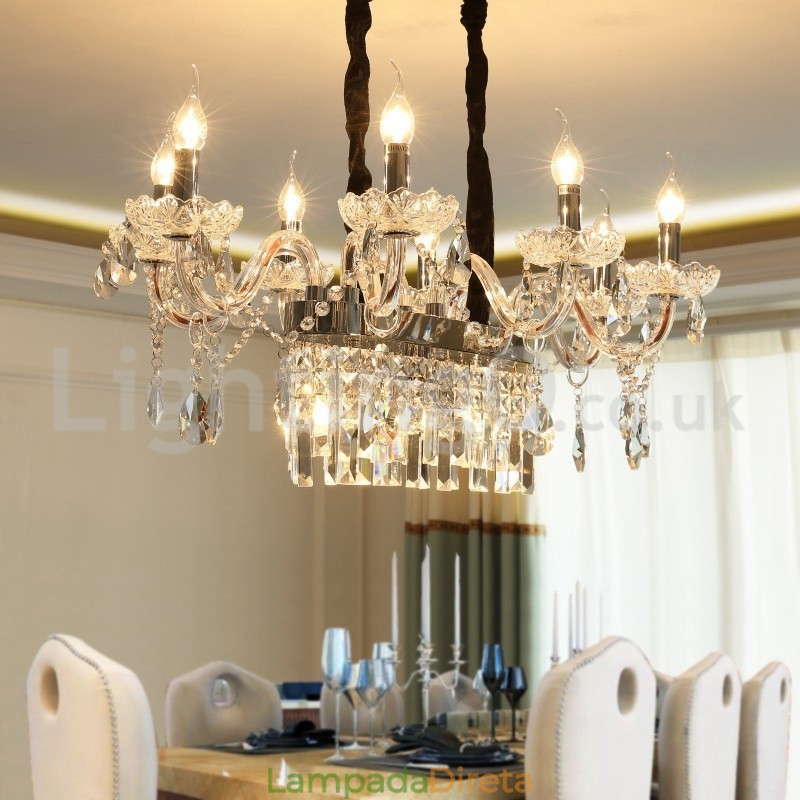 Lustre de cristal de vela criativo contemporâneo