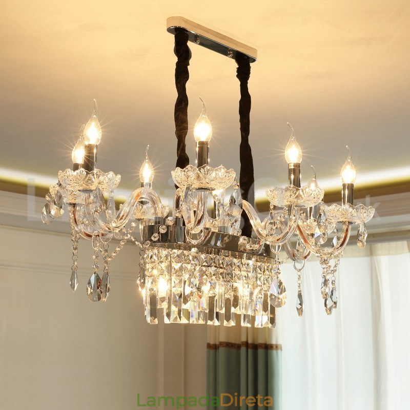 Lustre de cristal de vela criativo contemporâneo