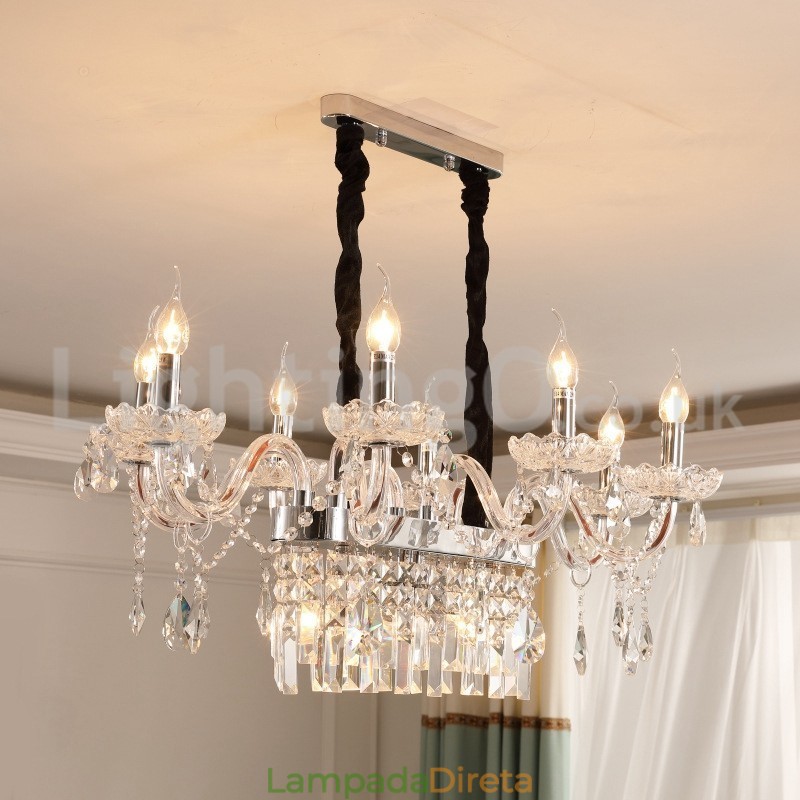 Lustre de cristal de vela criativo contemporâneo