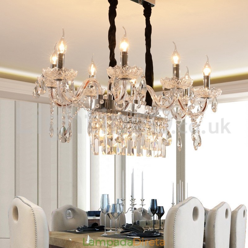 Lustre de cristal de vela criativo contemporâneo