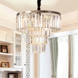 Elegante barato moderno 4 níveis redondo cristal pingente luz
