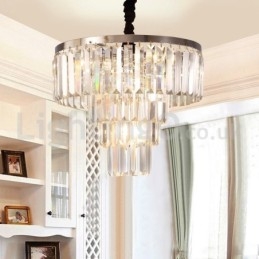 Elegante barato moderno 4 níveis redondo cristal pingente luz