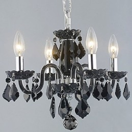 Lustre de cristal em destaque com 4 luzes em preto