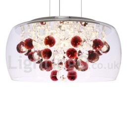 Moderno 40CM 50CM redondo transparente abajur de vidro cristal pingente luz