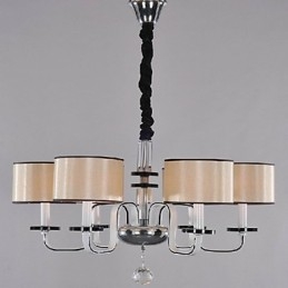 Lustre moderno contemporâneo de cristal cromado em metal