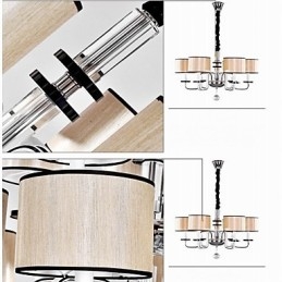 Lustre moderno contemporâneo de cristal cromado em metal