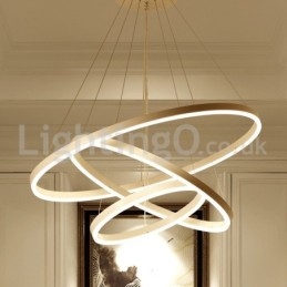 Luminária pendente moderna de três círculos com controle remoto