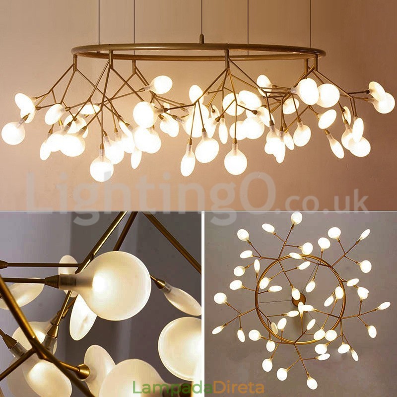 Lustre de luxo pós-moderno redondo Fireflies