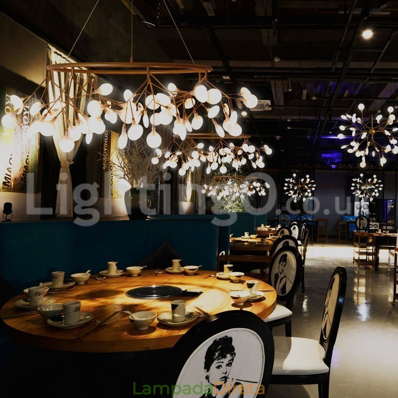 Lustre de luxo pós-moderno redondo Fireflies