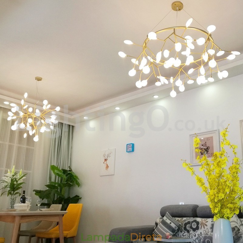 Lustre de luxo pós-moderno redondo Fireflies
