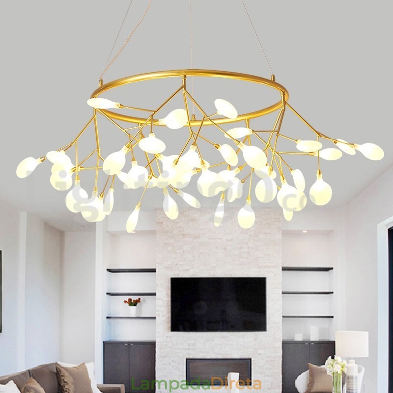 Lustre de luxo pós-moderno redondo Fireflies