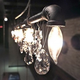 Lustre criativo de 5 luzes em estilo norte-americano com design de tubo