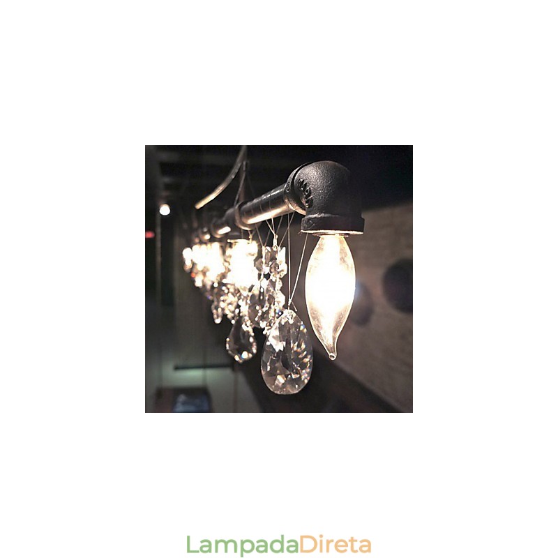Lustre criativo de 5 luzes em estilo norte-americano com design de tubo