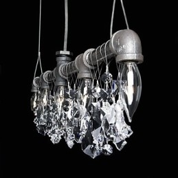 Lustre criativo de 5 luzes em estilo norte-americano com design de tubo