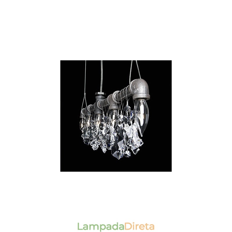 Lustre criativo de 5 luzes em estilo norte-americano com design de tubo