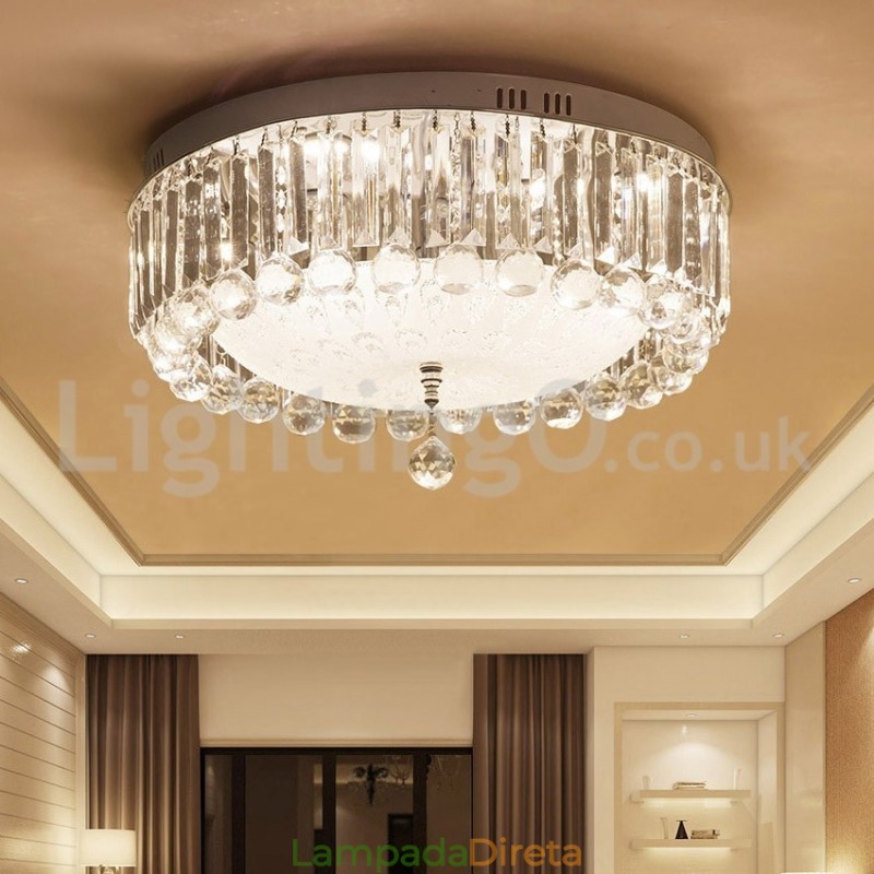 Luzes de teto de cristal redondas modernas embutidas