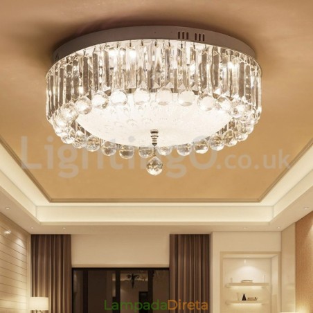 Luzes de teto de cristal redondas modernas embutidas Luzes de teto de cristal redondas modernas embutidas