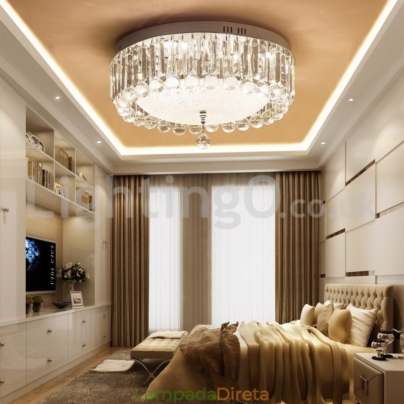 Luzes de teto de cristal redondas modernas embutidas