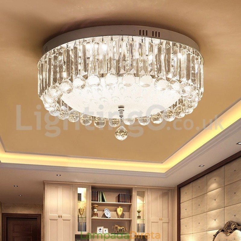 Luzes de teto de cristal redondas modernas embutidas