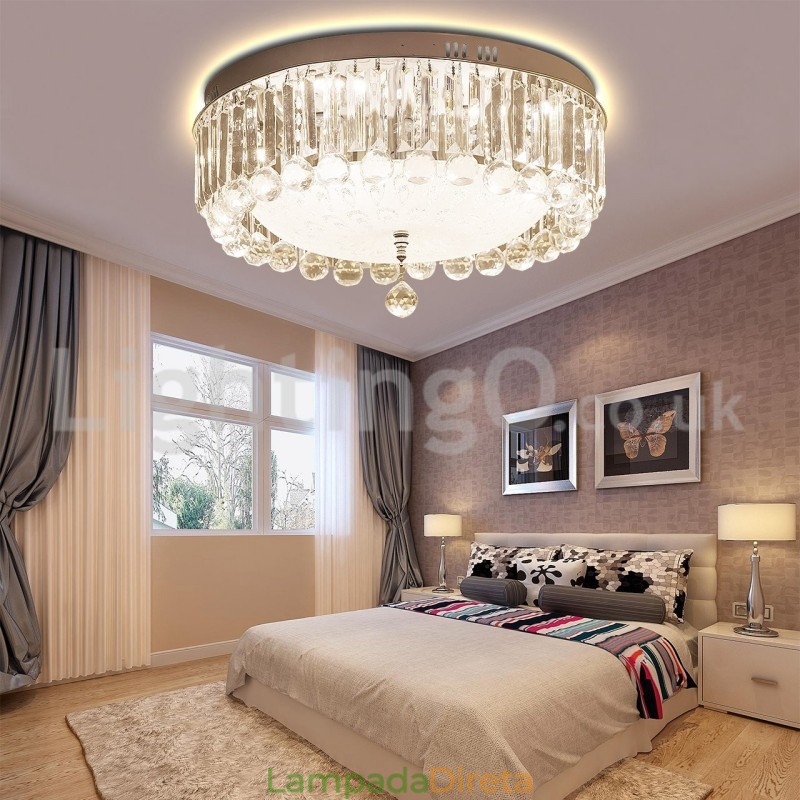 Luzes de teto de cristal redondas modernas embutidas