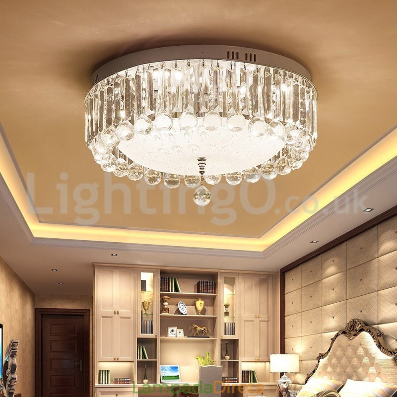 Luzes de teto de cristal redondas modernas embutidas