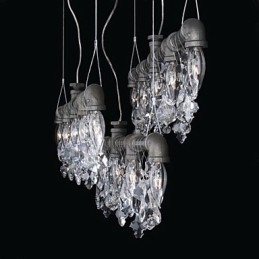 Lustre criativo de 5 luzes em estilo norte-americano com design de tubo